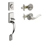 Copper Creek Colonial Handleset with Waverlie Lever Trim, Satin Stainless Steel thumbnail 1