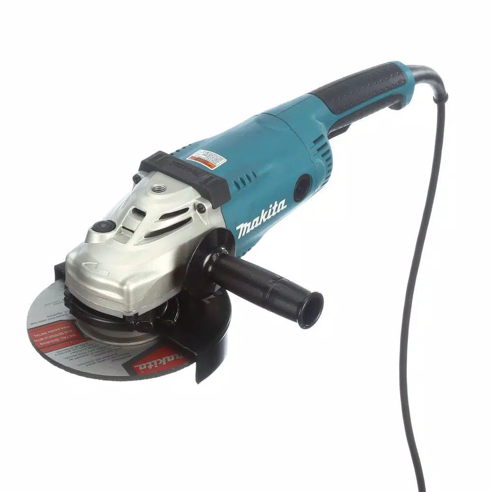 Makita 7 in. Corded Angle Grinder, 15 Amp, 6000 RPM with Grinding Wheel and Side Handle