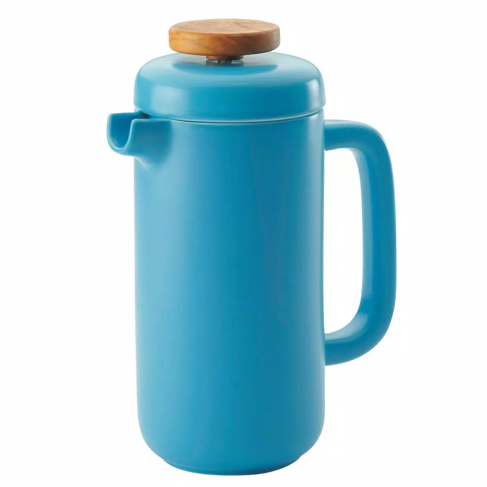 BonJour Aqua Ceramic French Press Coffee Maker, 32 fl. oz. 8-Cup Capacity