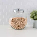 Unbranded 141 oz. Large Clear Glass Candy Jar with Stainless Steel Lid thumbnail 1