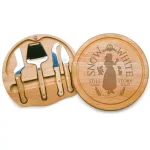 TOSCANA Picnic Time Snow White Circo Cheese Board and 4-Piece Tool Set, 10.2 in. Rubberwood thumbnail 1