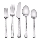Skandia Vale 20-Piece Hammered Stainless Steel Flatware Set, Service for 4 thumbnail 1