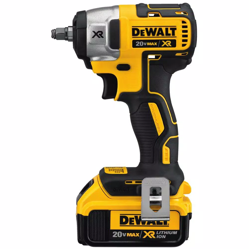 DEWALT 20V MAX XR Brushless 3/8 in. Compact Impact Wrench Kit with (2) 4.0 Ah Batteries & Socket Set