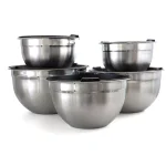 MegaChef MegaChaf 5-Piece Stainless Steel Mixing Bowl Set with Lids thumbnail 3