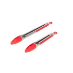 Core Kitchen Stainless Steel and Silicone Locking Tongs Set, Red (Set of 2) thumbnail 1