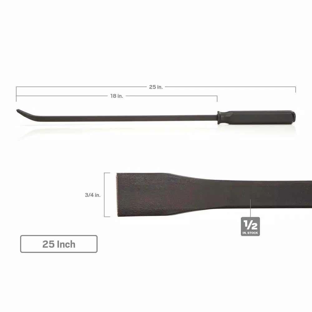 TEKTON 3-Piece Angled Tip Handled Pry Bar Set, 12 in., 17 in., and 25 in.