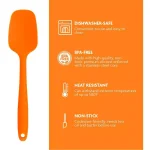 OVENTE Premium Silicone Spatula, Heat Resistant 500°F, Stainless Steel Core, Non-Stick, Orange thumbnail 2