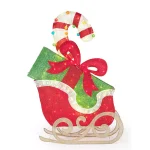 Home Accents Holiday 61 in. LED Sleigh with Presents Yard Decoration, Cool White Lights thumbnail 1