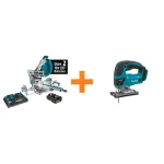 Makita 18V X2 LXT 12 in. Brushless Dual-Bevel Sliding Compound Miter Saw Kit with Bonus 18V LXT Jigsaw thumbnail 1