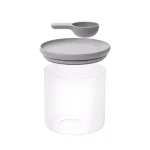 BergHOFF Leo 5 in. x 5 in. Gray Glass Food Container with Measuring Spoon thumbnail 1