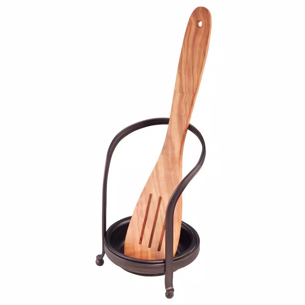 interDesign York Lyra Standing Spoon Rest, Powder Coated Bronze Metal