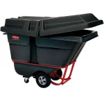 Rubbermaid Commercial Products Rubbermaid Commercial 1/2 cu. yd. Black Tilt Truck Hinged Dome Top Lid thumbnail 2