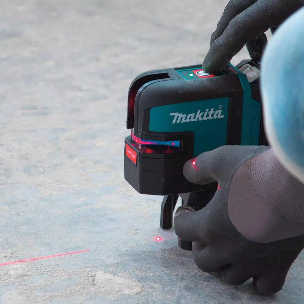 Makita 12V MAX CXT Self-Leveling Red Beam Cross-Line and 4-Point Laser Kit (2.0 Ah)