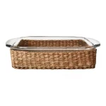 Libbey Baker's Basics 8 in. x 8 in. Glass Bake Dish with Removable Seagrass Basket, 2-Piece Set thumbnail 2