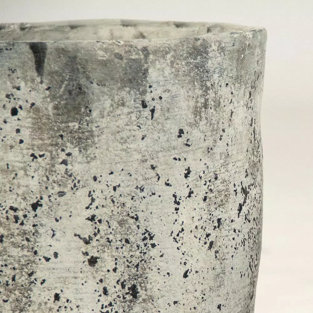 Zentique Asymmetrical Distressed Grey Cement Decorative Table Vase