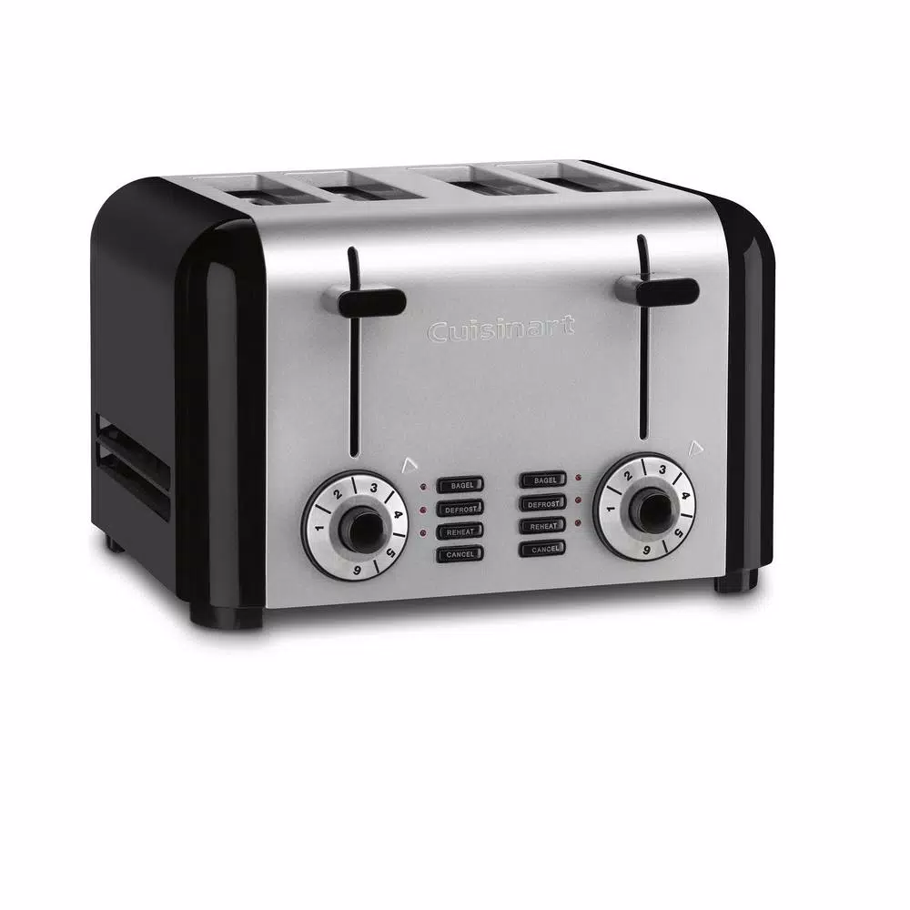 Cuisinart 4-Slice Black and Stainless Steel Wide Slot Toaster
