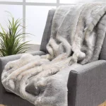 Noble House Toscana Timeless Grey Faux Fur Throw Blanket, 60 x 50 in. thumbnail 5