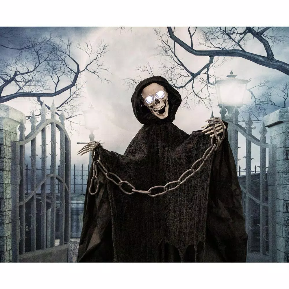 Haunted Hill Farm 5 ft. Talking Animatronic Skeleton Halloween Prop
