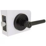 Defiant Highland Aged Bronze Privacy Door Lever with Round Rose thumbnail 3