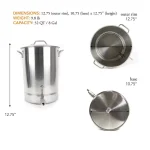 Gas One 32 Qt. Stainless Steel Brew Kettle Set with Tri-Ply Aluminum Bottom and Spigot thumbnail 5