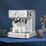 Costway Stainless Steel Semi-Auto Espresso Machine with Milk Frother Wand, 1500W Coffee Maker thumbnail 2