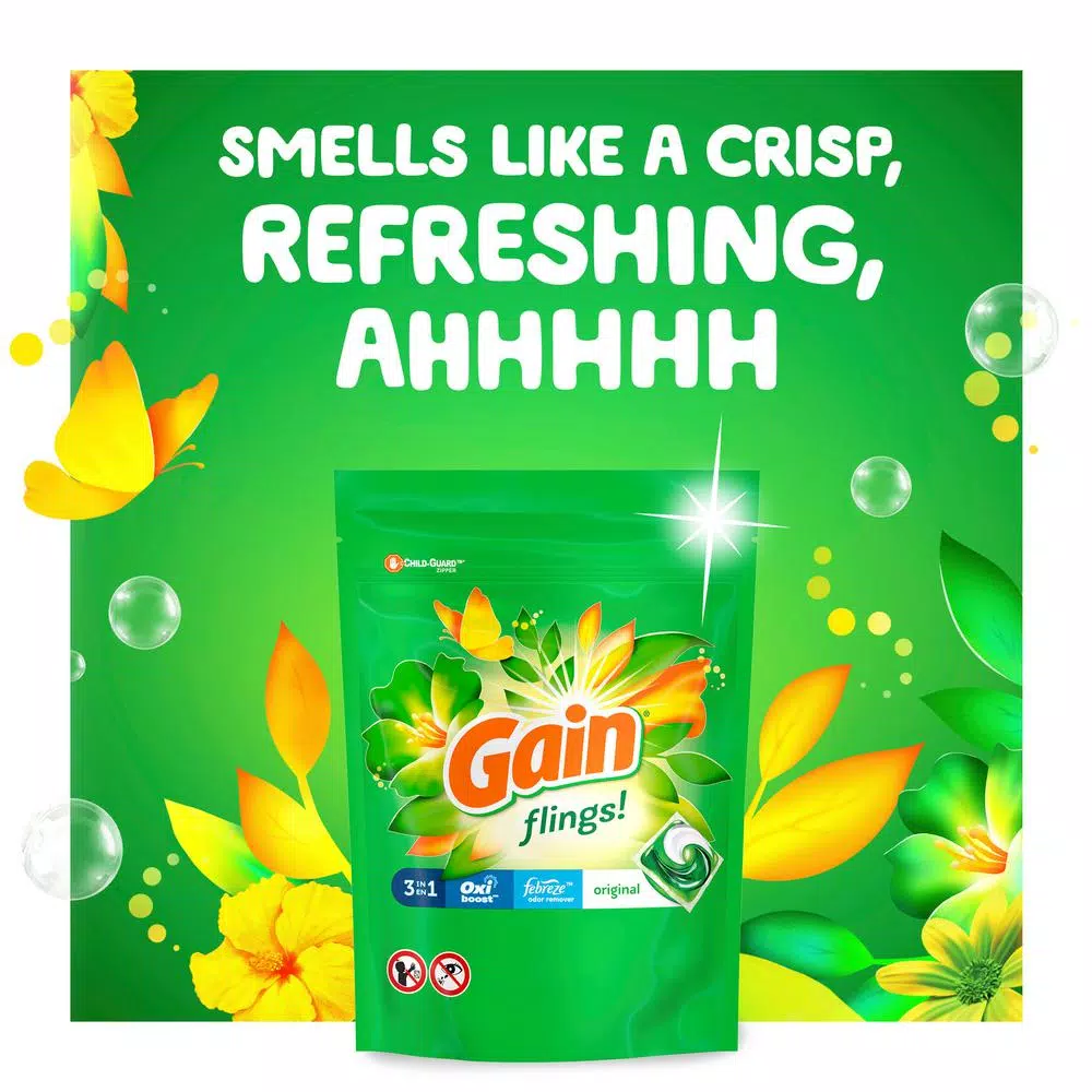 Gain Tide Pods Original Scent Laundry Detergent, 3-in-1 Liquid Pods, 35 Count