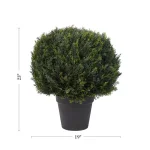 Pure Garden 23 in. Artificial Ball Style Cypress Topiary with Pot thumbnail 2
