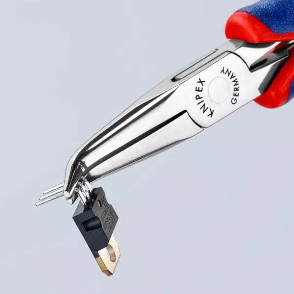 KNIPEX 5-3/4 in. Electronics Pliers with Angled Half Round Tips and Comfort Grip