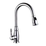 Vanity Art Chrome Single-Handle Pull-Down Kitchen Faucet with 360 Degree Swivel Spout thumbnail 1