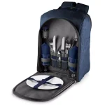 Picnic Time Colorado Navy Wood Picnic Cooler Backpack, Insulated Soft-Side Cooler for Two thumbnail 1