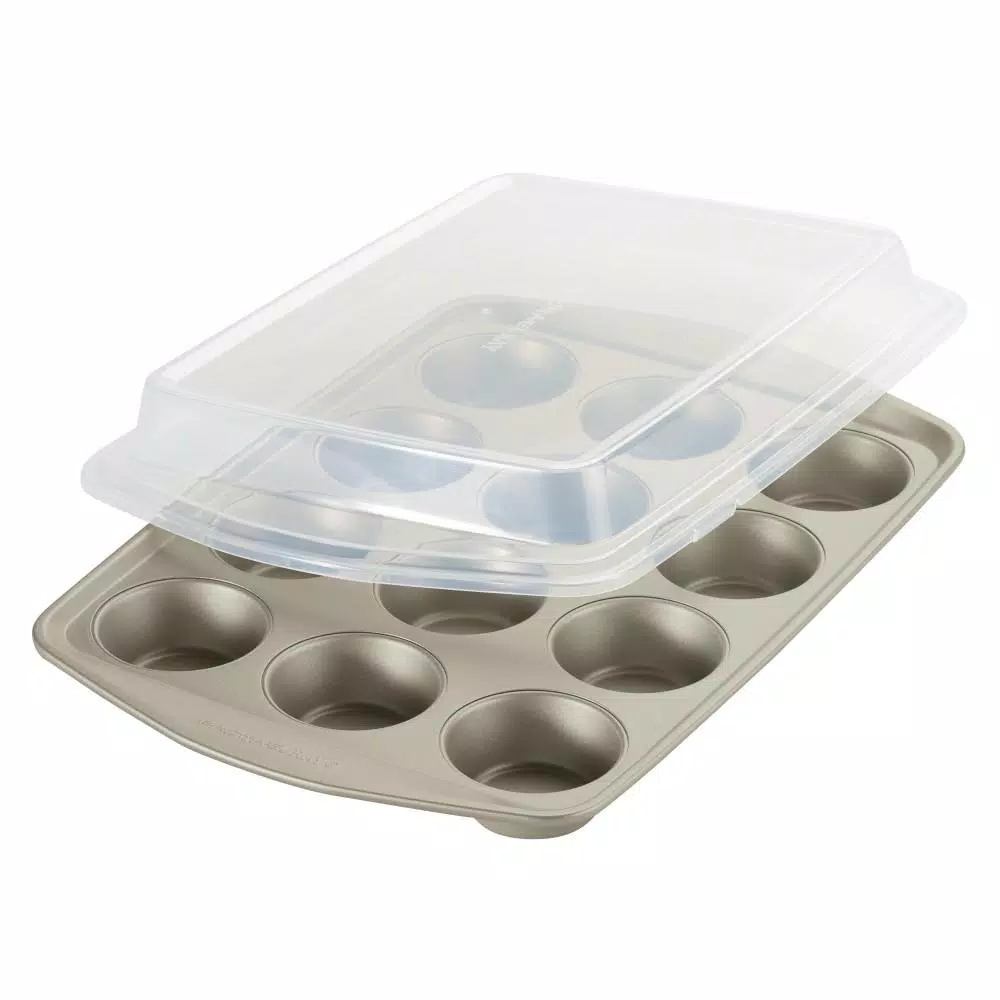 Rachael Ray 3-Piece Nonstick Bakeware Set with Swing Lid, Silver