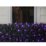 Northlight 4 ft. x 6 ft. Purple LED Net Style Christmas Lights with Green Wire, 150 Bulbs thumbnail 2