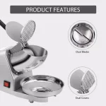 VIVOHOME Electric Snow Cone Machine, 143lbs/hr Stainless Steel Ice Shaver for Countertop thumbnail 4