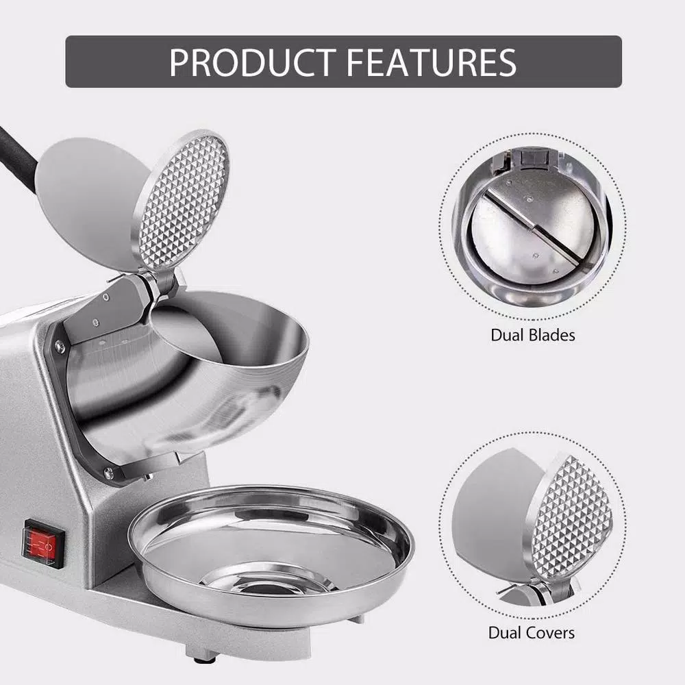 VIVOHOME Electric Snow Cone Machine, 143lbs/hr Stainless Steel Ice Shaver for Countertop