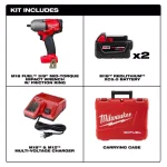 Milwaukee M18 FUEL 3/8 in. Mid-Torque Brushless Cordless Impact Wrench Kit with (2) 5.0 Ah Batteries & Charger thumbnail 2