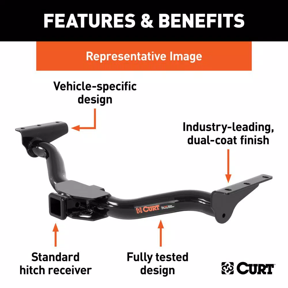 CURT Class 3 Trailer Hitch for Toyota Sienna, 2" Receiver, Concealed Design