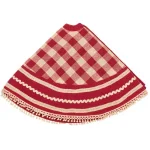 VHC Brands 21 in. Gretchen Cherry Red and Creme Check Farmhouse Christmas Mini Tree Skirt thumbnail 3