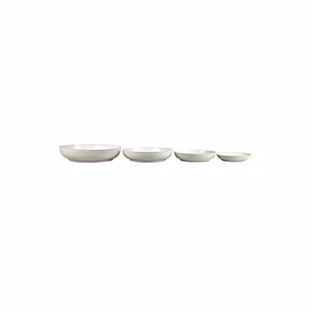 Denby Natural Canvas 4-Piece Nesting Serving Bowl Set, White Clay