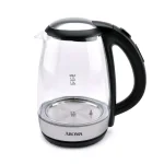 AROMA 7-Cup Black Glass Electric Kettle with Digital Temperature Display, 1.7L Cordless Pouring thumbnail 1