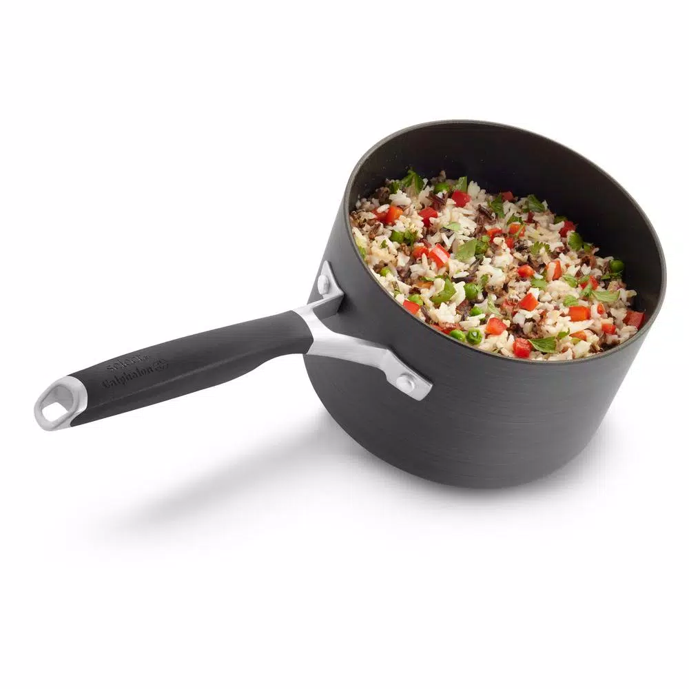 Calphalon Select 2.5 qt. Hard-Anodized Aluminum Nonstick Saucepan with Glass Lid, Black