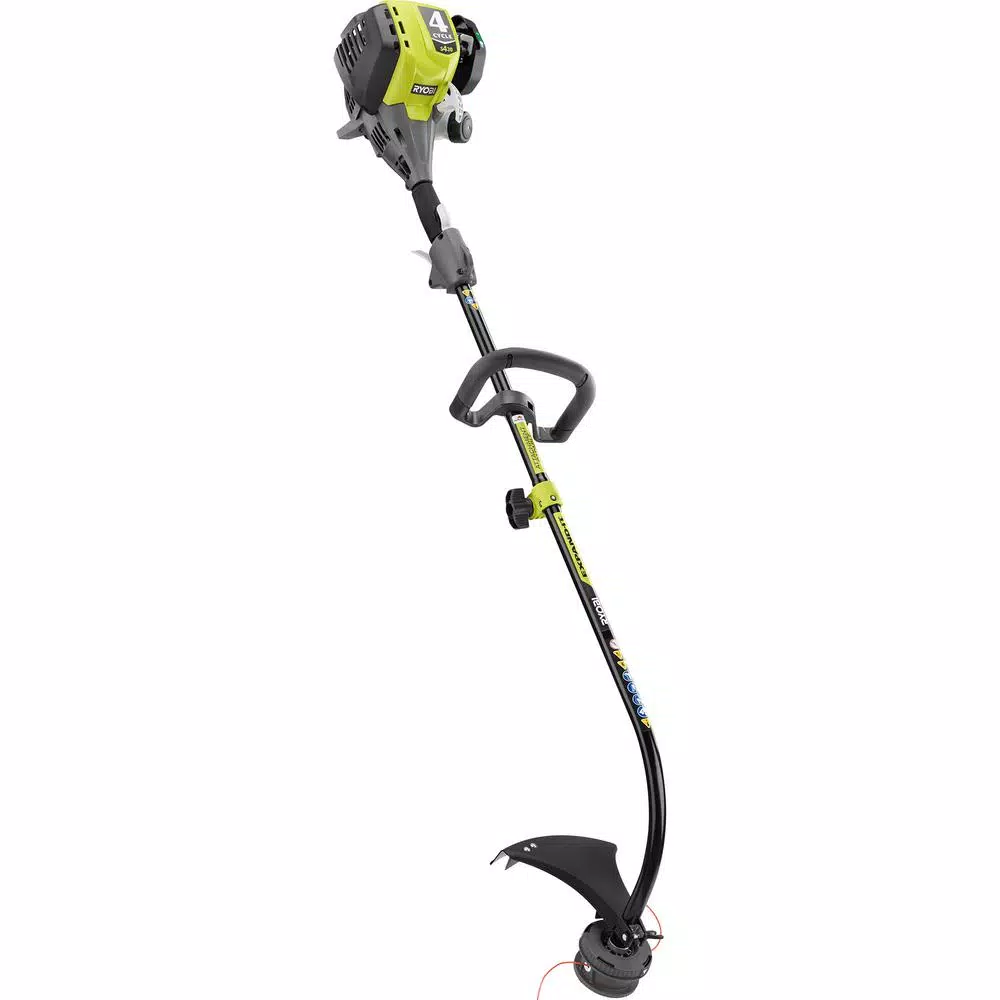 RYOBI 30cc 4-Cycle Attachment Capable Curved Shaft Gas Trimmer