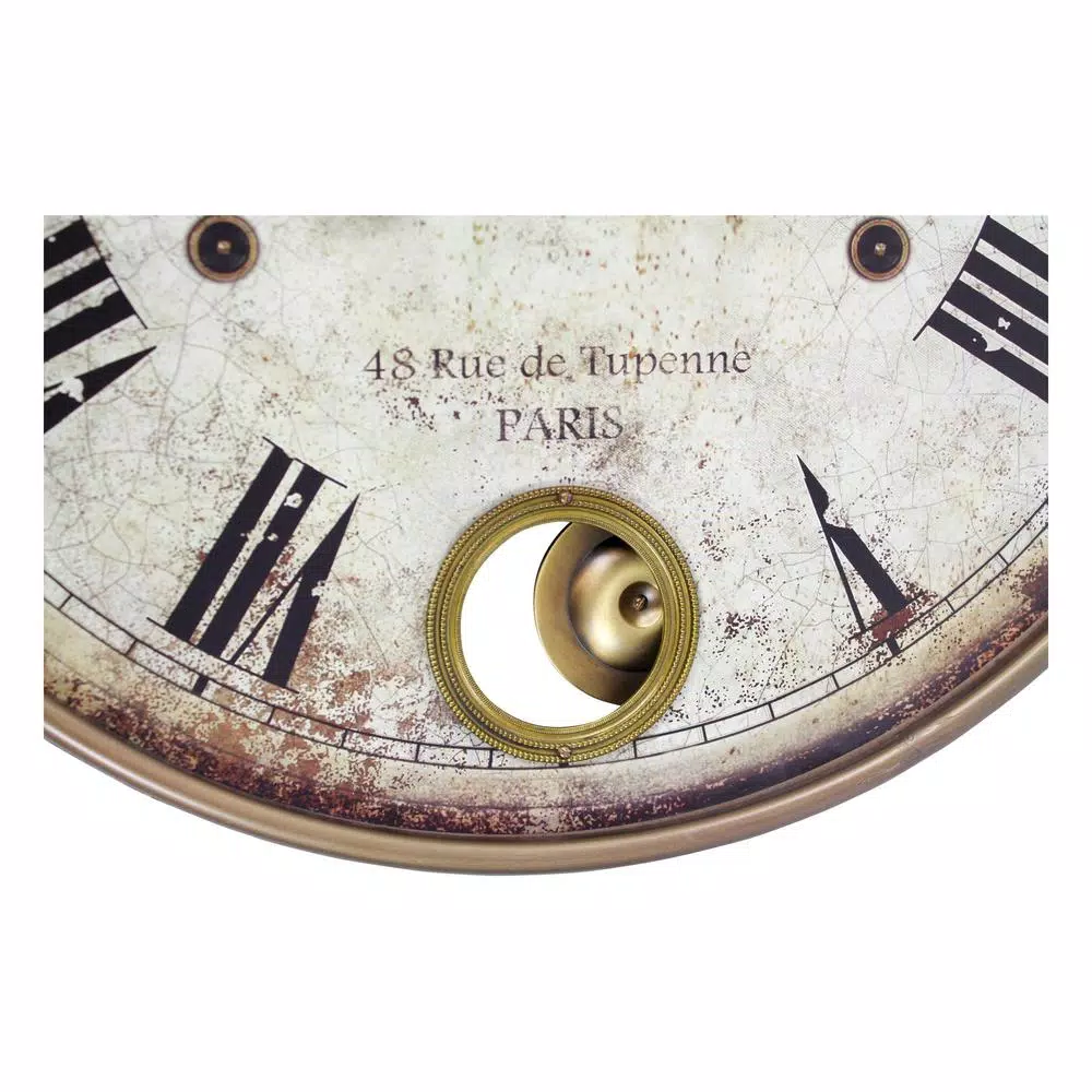 Aspire Home Accents Raleigh Brown Pendulum Wall Clock - Large Italian Provincial Analog Decor