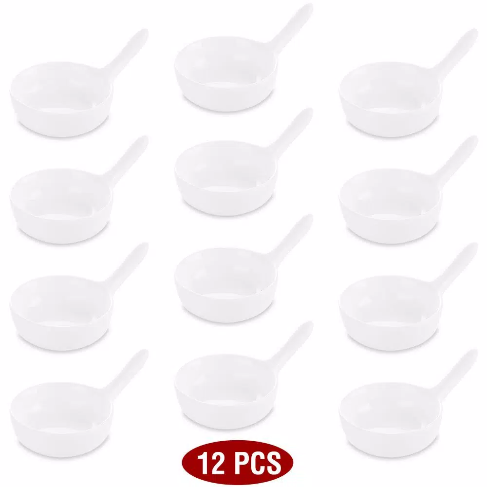 MALACASA 3.75 in. White Porcelain Ramekins Set of 12 - Versatile Ceramic Serving Dishes