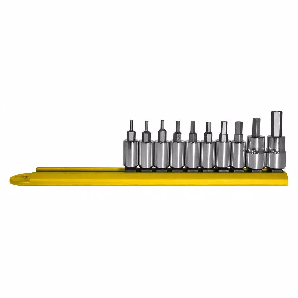 Mayhew SAE Hex Socket Bit Set, 10-Piece Dual Drive Stubby Design