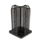 Mind Reader Rotating Cup and Lid Carousel Organizer, Black Metal Mesh Dispenser thumbnail 1