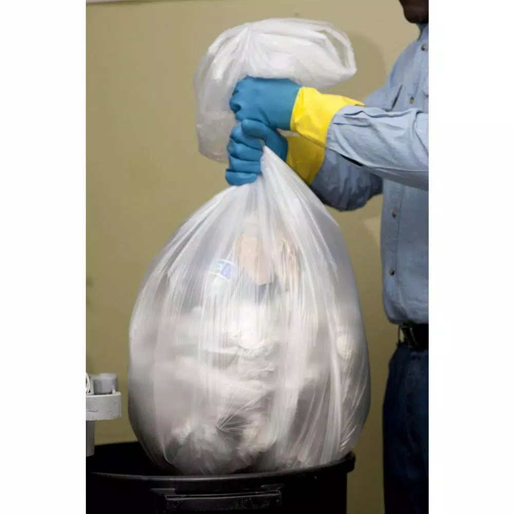 Aluf Plastics Heavy-Duty 33 Gallon Clear Recycling Bags, 1.5 Mil Equiv., 100-Count