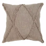 LR Resources Taupe Solid Hypoallergenic Cotton Throw Pillow with Polyester Insert, 20 x 20 in. thumbnail 5