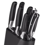 BergHOFF Essential 8-Piece Stainless Steel Knife Block Set with Black Contoured Handles thumbnail 3