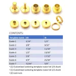 POWERTEC 11-Piece Brass Router Guide Bushing Set with Centering Bits and Lock Nuts thumbnail 4
