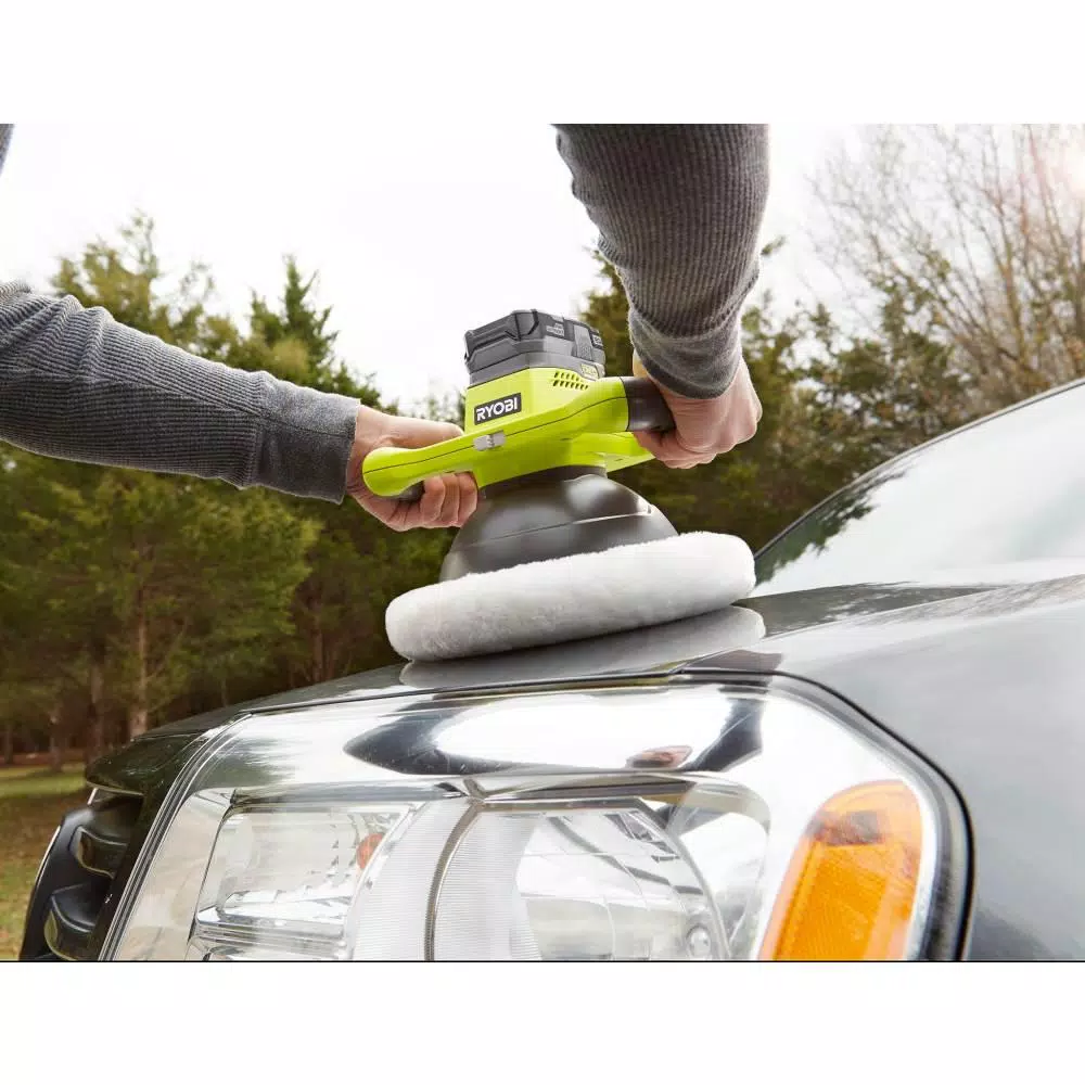 RYOBI 18V ONE+ 10 in. Cordless Orbital Buffer with 4 Buffing Bonnet Set